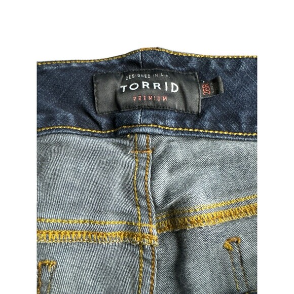 Torrid Premium Dark Wash Jegging Skinny Ankle Cropped Jeans 26R Plus Size Denim - Picture 5 of 11